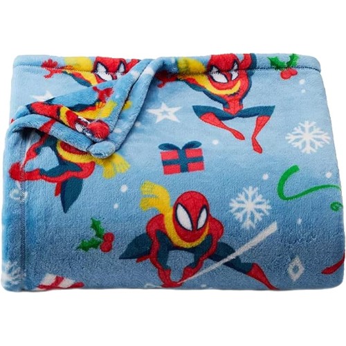 The-Big-One-Throw-Blanket-Plush-Super-Soft-Blue-Xmas-Super-Hero